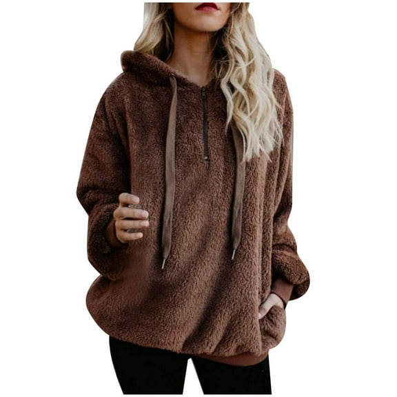 XINXIAOO Women's Hoodies Sweatshirts Long Sleeve Pullover Hoodie Oversized Hoodies for Women Brown Hooded Sweatshirt Fall Sweatshirt Trendy Womens Clothes