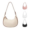 thumbnail image 1 of XINXIAOO Women's PU Dumpling Bag, Solid Color Contrast One Shoulder Versatile Handbag, 1 of 4