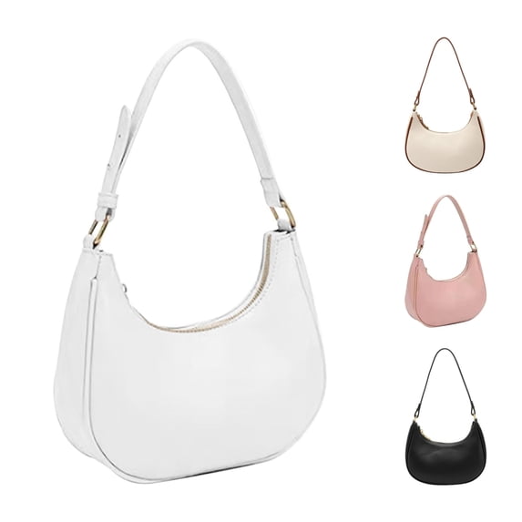 XINXIAOO Women's PU Dumpling Bag, Solid Color Contrast One Shoulder Versatile Handbag