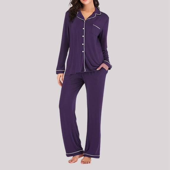 XINXIAOO Women's Pajama Set Notch Neck Soft Nightgown Short Sleeve Button Nightgown With Long Pants Floral Pajama Top Wedding Getting Ready Outfit Velour Pajamas for Women Sleep Wear for Woman Play