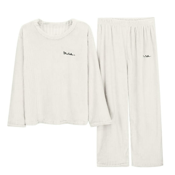 XINXIAOO Women's Solid Color Flannel Warm And Cozy Set Winter Thick Warm Home Clothes Button down Pajama Set Plaid Pajama Set Womens Pajamas Set Cold Pajamas for Women Pajamas Short Set Pajama Tee
