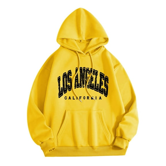 XINXIAOO Hoodies for Women Long Sleeve Hoodie Pullover Hoodie Sweatshirt Oversized Hoodie for Women Yellow Clothes Fall Sweatshirts Women's Clothing