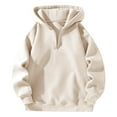 thumbnail image 1 of XINXIAOO Women's Sweatshirts Hoodies Long Sleeve Hoodie Womens Zip Hoodie Oversized Hoodies for Women Beige Clothes Women Fall Clothes Street Style, 1 of 2
