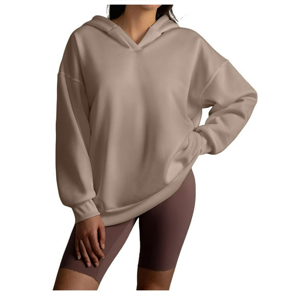 XINXIAOO Women's Sweatshirts Hoodies Long Sleeve Pullover Hoodies Oversized Hoodie for Women Khaki Hoodies Woman Winter Essentials Graphic Hoodie