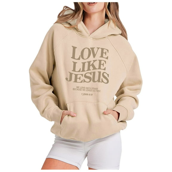 XINXIAOO Women's Sweatshirts Hoodies Long Sleeve Women Pullover Cute Hoodies Beige Womens Sweatshirt Fall Sweatshirt Womens Clothes Trendy