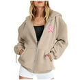 thumbnail image 1 of XINXIAOO Women's Sweatshirts Hoodies Long Sleeve Womens Zip up Hoodies Oversized Hoodie for Women Khaki Jacket Women Fall Outfits Casual Wear, 1 of 5