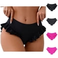 thumbnail image 1 of XINXIAOO Women's Swimsuit Bottom Ruffled Moderate Coverage Bathing Suit Bottoms Black Swim Bottoms, 1 of 6