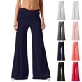 thumbnail image 1 of XINXIAOO Women's Y2K Flare Pantsn Navy Low Waist Stretch Dance Workout Bottoms Fold Over Leggings Active Yoga Pants for Women Size XS, 1 of 7