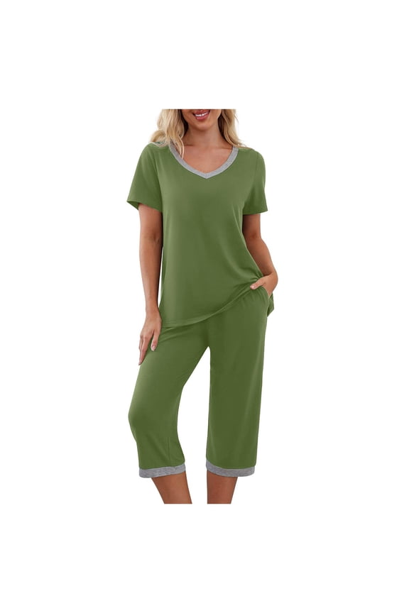 Womens Home Clothes Short Sleeved Silk Like Pajamas Womens Summer Multicolor Suit Flannel Long Sleeve Pajamas for Women Women's Pajama Set Pajamas Women Size Women Button Pajamas Pajama Set