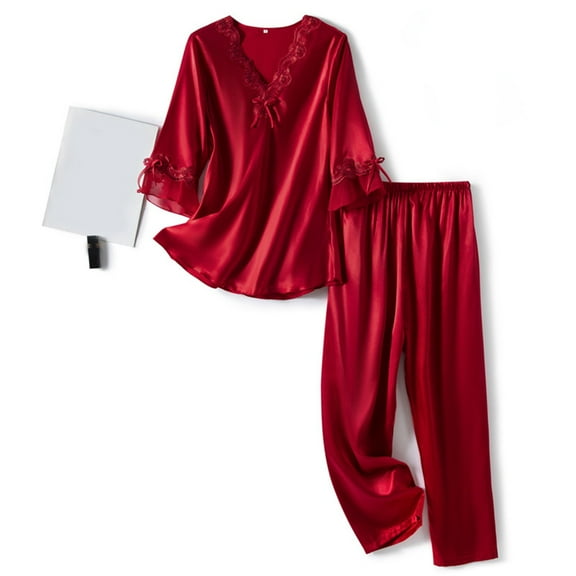 XINXIAOO Womens Home Clothes Short Sleeved Silk Like Pajamas Womens Summer Multicolor Suit Silk Pajama Set Cow Print Pajamas Women Summer Set Sleepwear for Women Pajama Set Women Pajamas Set Plaid