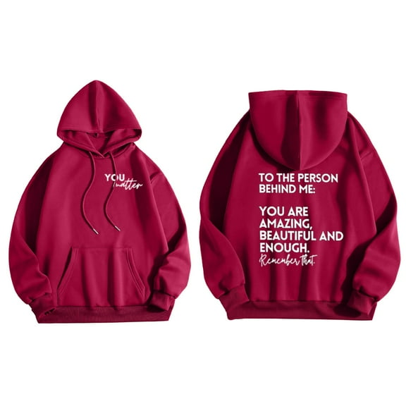 XINXIAOO Womens Hoodie Long Sleeve Hoodie Pullover Hoodie Oversized Hoodies for Women Red Crewneck Sweatshirt Fall Clothing Teens Clothes