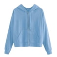thumbnail image 1 of XINXIAOO Womens Hoodie Long Sleeve Hoodie Womens Zip Hoodie Graphic Hoodie Blue Sweatshirts for Women Cute Fall Clothes Women's Clothes, 1 of 6