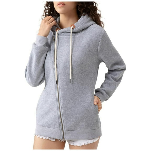 XINXIAOO Womens Hoodie Long Sleeve Hoodie Zip up Women Graphic Hoodie Grey Zip Hoodie Fall Outfits for Women 2025 Trendy Cute Teen Clothes