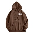 thumbnail image 1 of XINXIAOO Womens Hoodie Long Sleeve Pullover Sweatshirts Graphic Hoodie Brown Womens Sweatshirt Womens Fall Clothes Workout Wear, 1 of 6