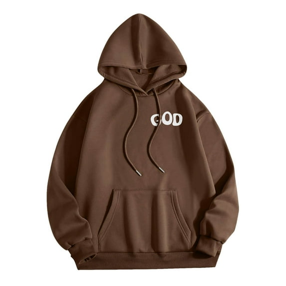 XINXIAOO Womens Hoodie Long Sleeve Pullover Sweatshirts Graphic Hoodie Brown Womens Sweatshirt Womens Fall Clothes Workout Wear