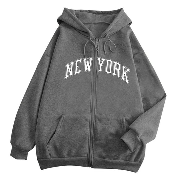 XINXIAOO Womens Hoodie Long Sleeve Women Zipper Hoodie Oversized Hoodie for Women Grey Hoodies for Women Fall Outfits for Women Trending Fashion