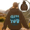 thumbnail image 1 of XINXIAOO Womens Hoodies Jesus Loves You Hoodie Letter Print Hoodies Oversized Womens Pullover Sweatshirts Womens Winter Tops Comfy Clothes for Women, 1 of 8