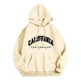 thumbnail image 1 of XINXIAOO Womens Hoodies Long Sleeve Hoodie Hoodies for Women Pullover Oversized Sweatshirt for Women Beige Sweatshirt Women Fall Tops Young Women, 1 of 4