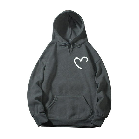 XINXIAOO Womens Hoodies Long Sleeve Hoodie Lightweight Pullover for Women Graphic Hoodies for Women Dark Gray Clothes Fall Essentials Casual Clothes