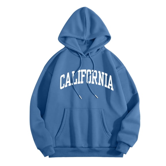 XINXIAOO Womens Hoodies Long Sleeve Hoodie Women Pullover Oversized Hoodie for Women Blue Crewneck Sweatshirt Womens Fall Clothes Streetwear Clothes
