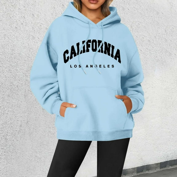 XINXIAOO Womens Hoodies Long Sleeve Hoodie Women's Hoodies Pullover Oversized Hoodie for Women Sky Blue Hoodies Fall Hoodies Graphic Hoodies for Women