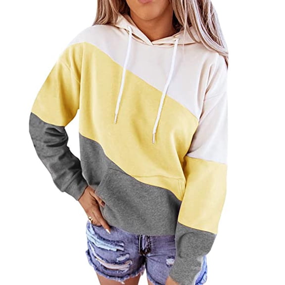 XINXIAOO Hoodies for Women Long Sleeve Lightweight Pullover for Women Unisex Hoodie Yellow Hoodie Y2k Women Fall Jacket Trendy Womens Clothes