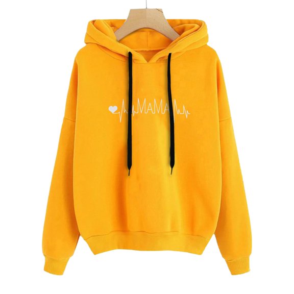 XINXIAOO Womens Hoodies Long Sleeve Hoodie Womens Pullover Hoodie Cute Hoodies Yellow Crewneck Fall Clothing Daily Wear