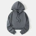 thumbnail image 1 of XINXIAOO Womens Hoodies Long Sleeve Hoodie for Women Pullover Oversized Hoodie for Women Grey Hoodie Women Fall Fashion Preppy Clothes, 1 of 3