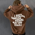 thumbnail image 1 of XINXIAOO Womens Hoodies Long Sleeve Pullover Hoodie Graphic Hoodie Brown Hoodies for Women Fall Sweatshirts Workout Wear, 1 of 4