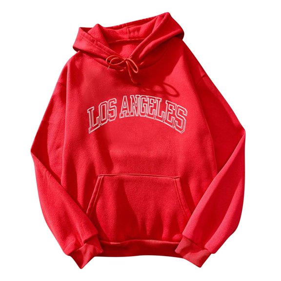 XINXIAOO Womens Hoodies Long Sleeve Pullover Hoodies for Women Graphic Hoodie Red Crewneck Womens Fall Clothing Clothing for Women