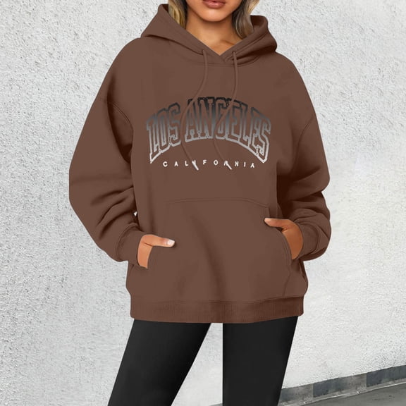 XINXIAOO Womens Hoodies Long Sleeve Women Pullover Soft Hoodie Coffee Hoodie Fall Clothes for Women Young Women's Wear