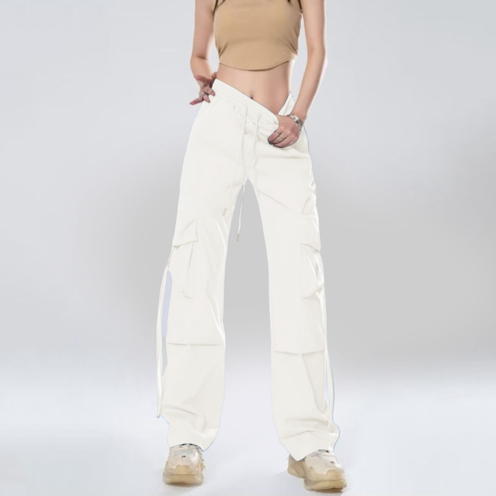 Only Beige Viscose Casual Pants main image 1