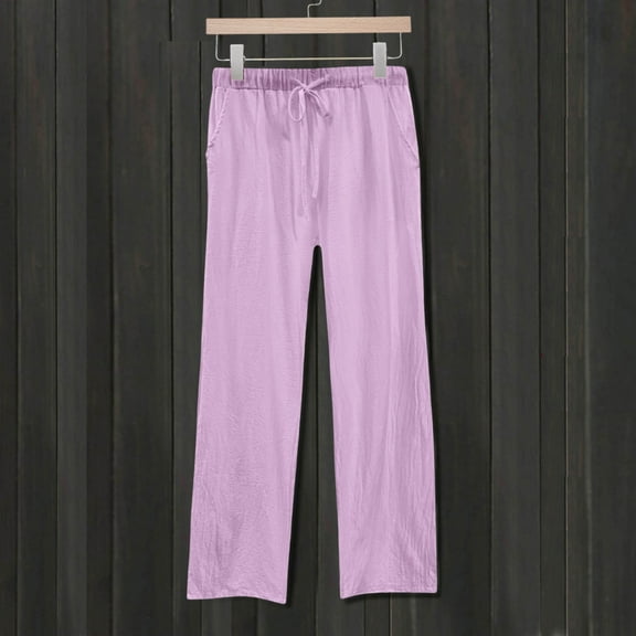 XINXIAOO Womens Pants Women's Pants Casual Pink Baggy Pants Loose Pants for Women Summer Elastic Waist Pants for Women Summer Clothes for Women