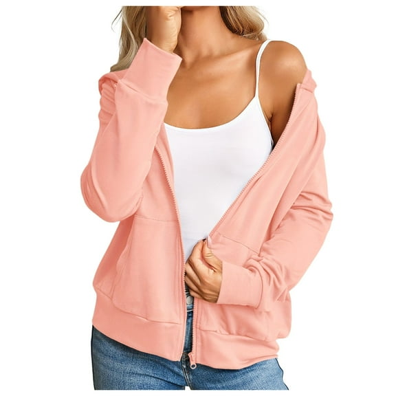 XINXIAOO Womens Sweatshirt Hoodies Long Sleeve Hoodie Hoodies for Women Zip up Oversized Hoodie for Women Pink Sweatshirt Fall Outfit Clothes for Women