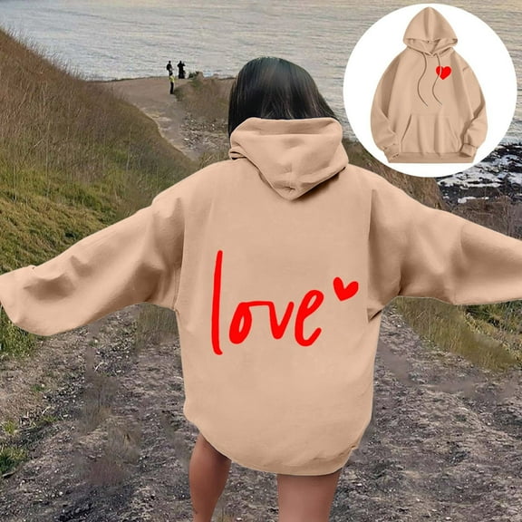 XINXIAOO Womens Sweatshirt Hoodies Long Sleeve Hoodie Womens Pullover Sweatshirt Soft Hoodie Khaki Sweatshirt Womens Women Fall Jacket Women Clothes
