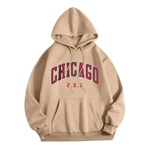 XINXIAOO Womens Sweatshirt Hoodies Long Sleeve Pullover Hoodie Graphic Hoodie Khaki Sweater Women's Fall Fashion Preppy Teen Clothes