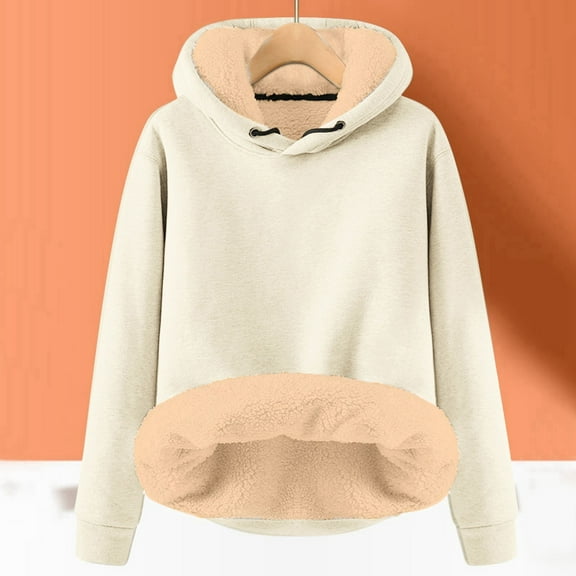 XINXIAOO Womens Sweatshirt Hoodies Long Sleeve Pullover Hoodie Sweatshirt Unisex Hoodie Beige Sweatshirt Fall Sweatshirts for Women 2025 Street Style