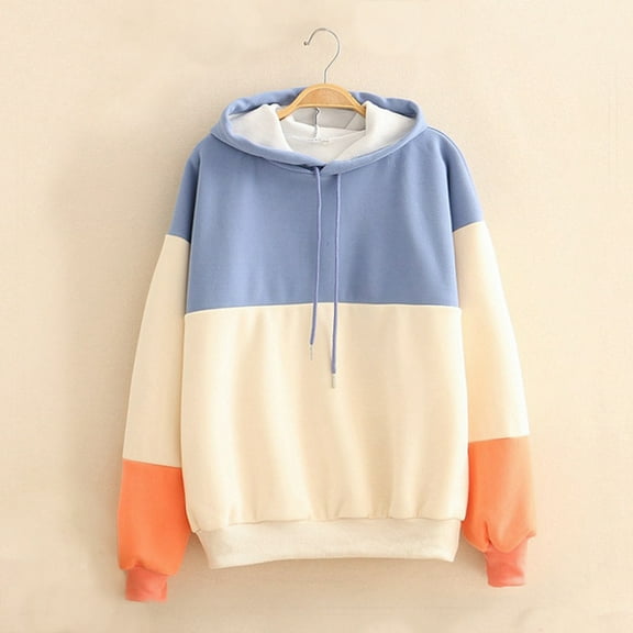 XINXIAOO Womens Sweatshirt Hoodies Long Sleeve Women Pullover Graphic Hoodie Blue Hoodies Fall Sweatshirts for Women 2025 Cute Teen Clothes