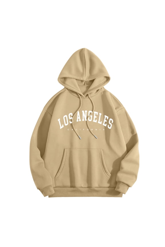 Womens Sweatshirt Hoodies Long Sleeve Womens Pullover Sweatshirt Oversized Hoodie for Women Beige Sweatshirts Fall Sweatshirts Women’S Clothes