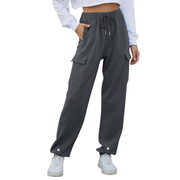 XINXIAOO Womens Trousers Womens Pants Casual Dark Gray Trousers for Women Lounge Pants for Women Wide Leg Trousers Summer Clothes for Women