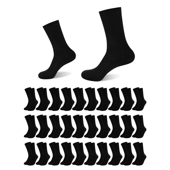 LITERRA 30 Pairs Mens Crew Socks Lightweight Long Socks Athletic Breathable Socks for Men