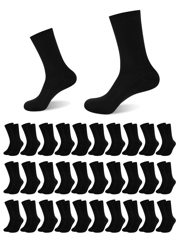 30 Pairs Mens Crew Socks Lightweight Long Socks Athletic Breathable Socks for Men