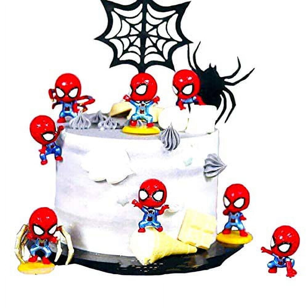 HengYue 8 pièces Cake Toppers, Mini jouets pour décoration de gâteaux,  Spiderman Mini personnalisé Cake Topper, Adapté pour les fêtes  d'anniversaire et décorations pour voiture : : Cuisine et Maison