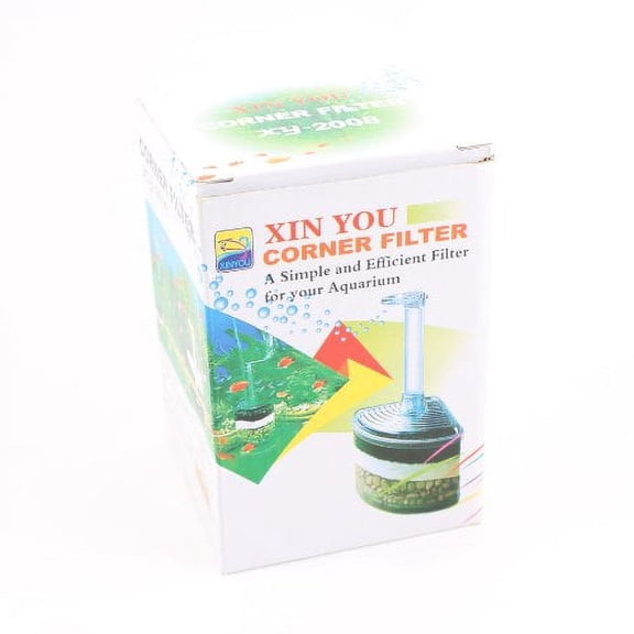 XINYOU Corner Filter Aquarium Fish Tank Internal Air Driven Filter with Media XY-2008