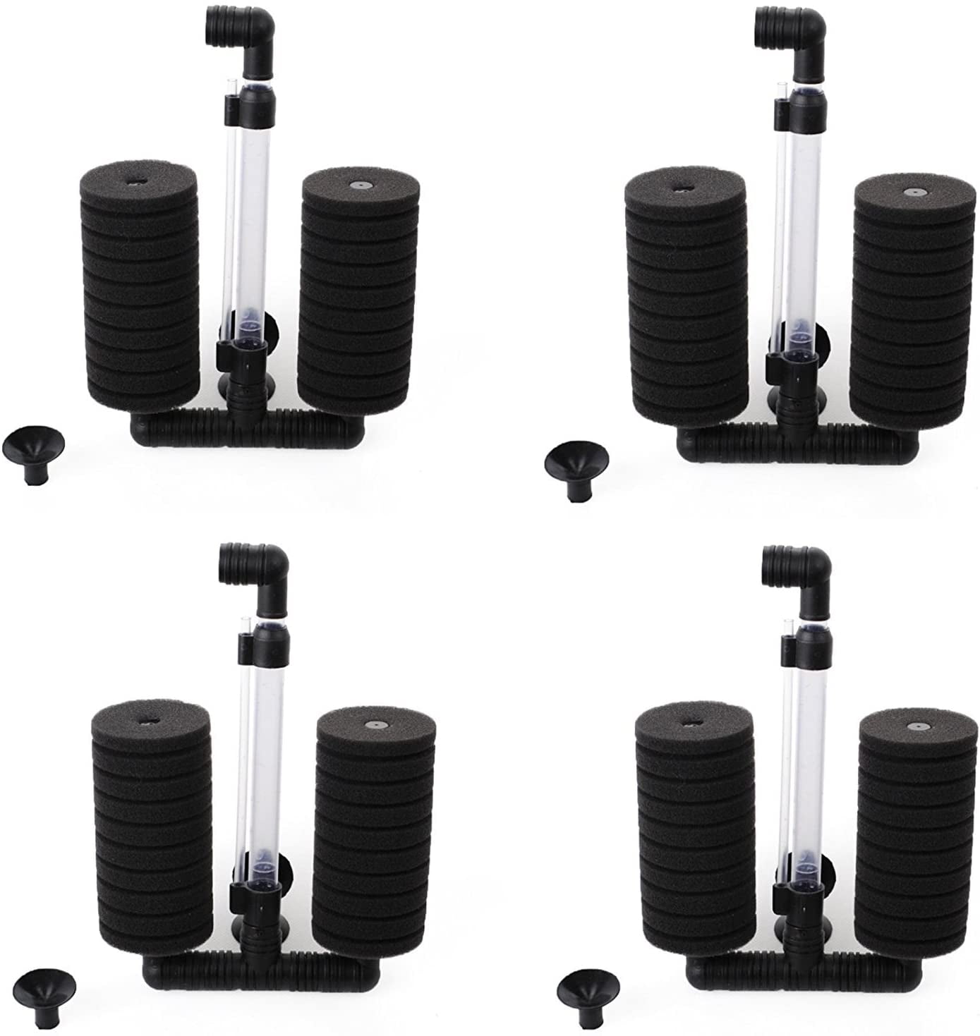 XINYOU XY-2822 Air Pump Double Sponge Water Filter for Aquarium，4-Pack