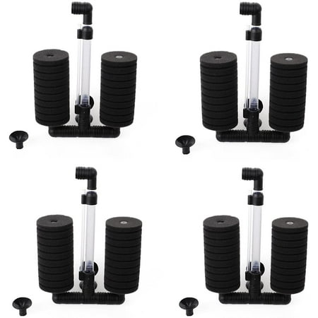 XINYOU XY-2822 Air Pump Double Sponge Water Filter for Aquarium,4-Pack