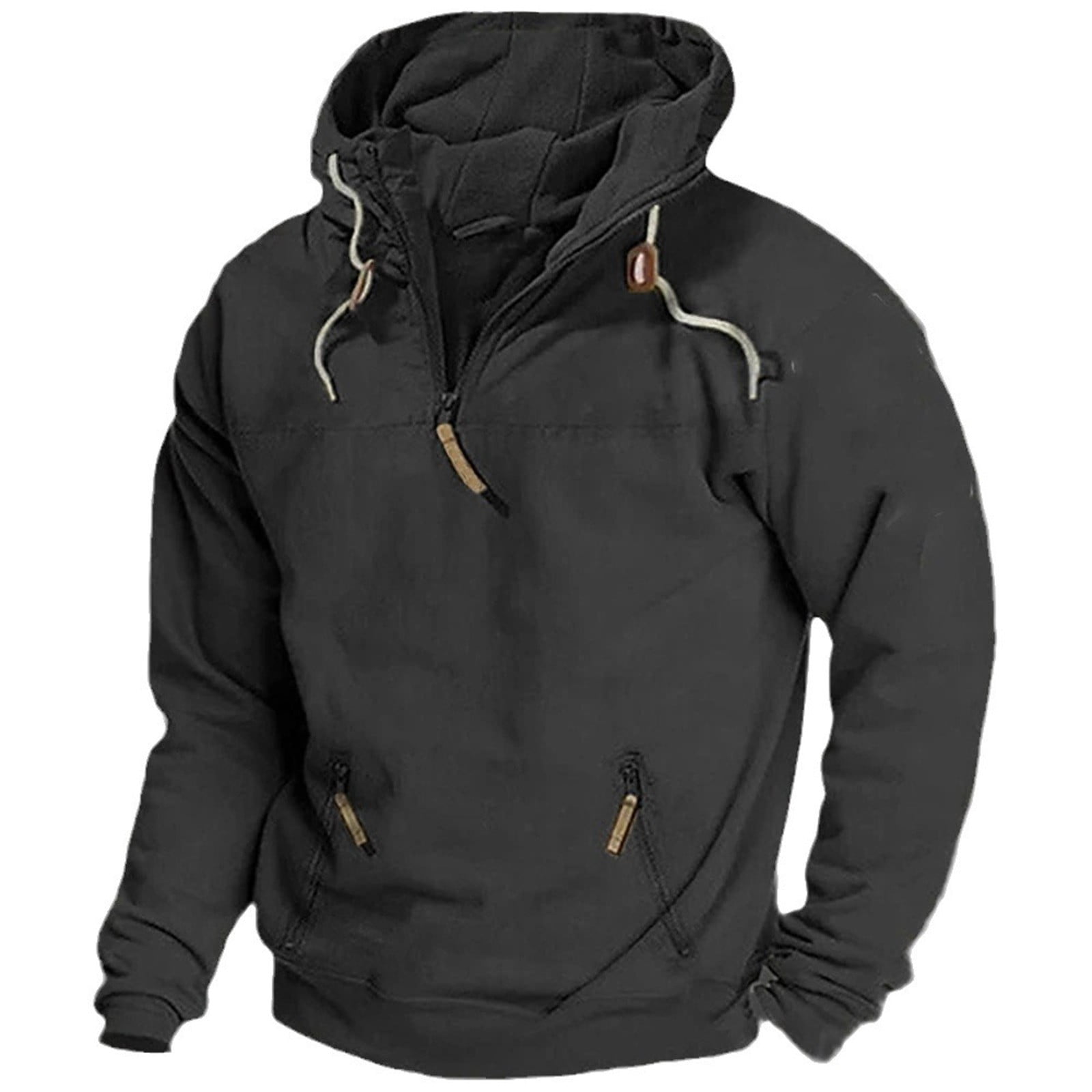 XINYRUNSE Plain Black Sweatshirt Men Lightweight Hoodies Sweatshirts