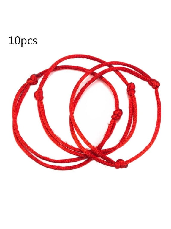 10Pcs Women Men Lover Simple Red Cord Bracelet Good Luck String Kabbalah Protection Knot Amulet Wristband Jewelry Faith Rope Gifts