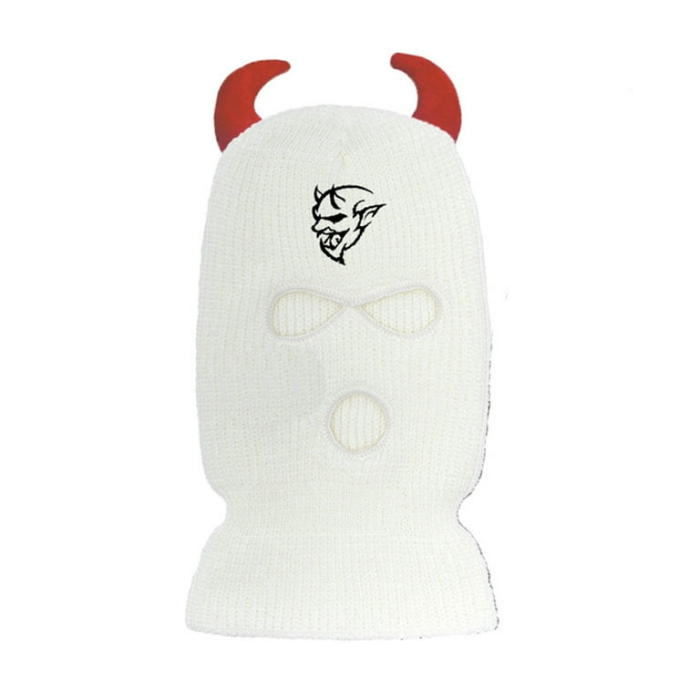 Devil Balaclava Ski Mask with Horns Adult Red Devil Balaclava Ski Mask with Horns Adult Red
