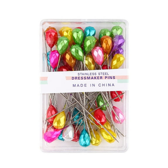 XINYTEC 50PCS Sewing Pins Colored Diamond-Head 2'' Long Straight Pin for Fabric Quilting